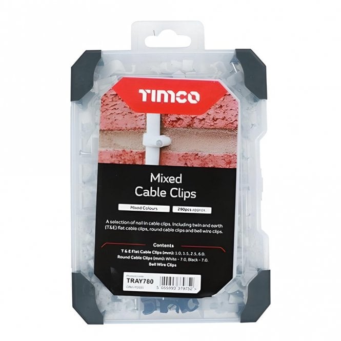 TIMCO Cable Clips - 290pcs Mixed Tray