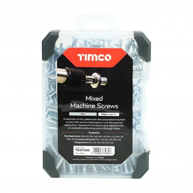 TIMCO Machine Screws Zinc - 320pcs Mixed Tray