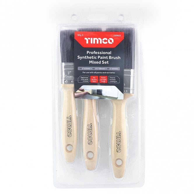 TIMCO Professional Synthetic Paint Brush Mixed Set