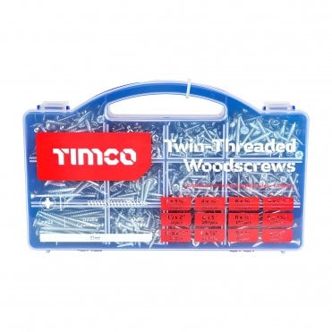 TIMCO TWIN THREADED DOUBLE COUNTERSUNK WOODSCREWS - 1140 MIXED TRAY AVAILABLE FROM SCREWSHOP