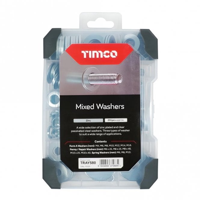 TIMCO Washers Zinc - 291pcs Mixed Tray