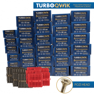 TURBOQWIK POZI SCREWS AND WALL PLUGS 6100 PCS TRADE SPECIAL