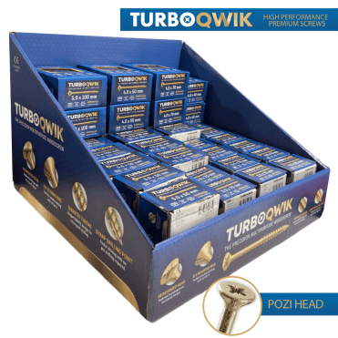 TURBOQWIK COUNTER TOP DISPLAY WITH 36 BOXES OF SCREWS AVAILABLE FROM SCREWSHOP