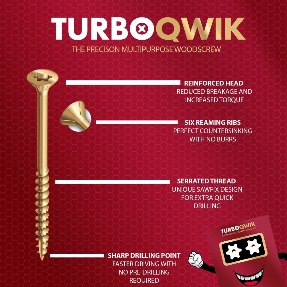Torx T20 Outdoor Wood Screws – #8 X 2” Yellow Zinc Type 17 (Bulk 3500 Pcs) 6 thumbnail image