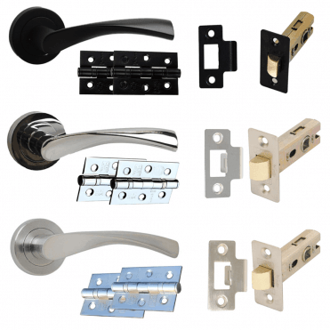 Twirl Lever on Rose Door Handle Pack available at Screwshop
