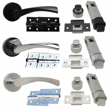 Twirl Lever on Rose Door Handle Pack 2 available at Screwshop