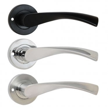 TWIRL LEVER ON ROSE PUSH BUTTON PRIVACY HANDLE AVAILABLE FROM SCREWSHOP